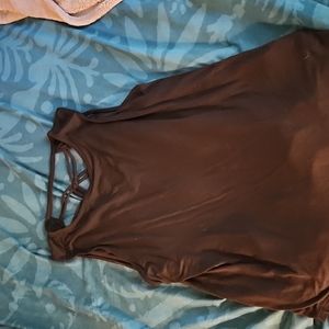 Maurices knotted back black blouse